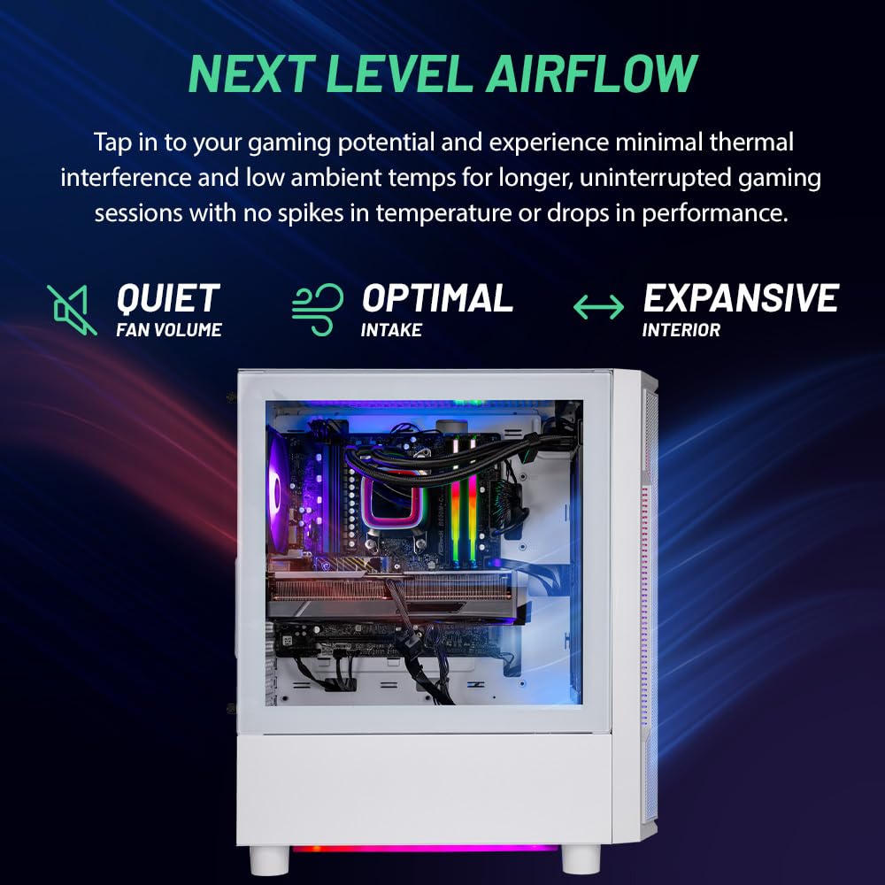 Skytech Gaming Archangel PC para Juegos, Intel i7 14700F 2.1GHz, NVIDIA RTX 5060 Ti 16 GB, SSD NVMe Gen4 NVMe 16 GB DDR5 RAM 6000, 650W Gold PSU 360 ARGB AIO, WLAN, Win 11, Ordenador