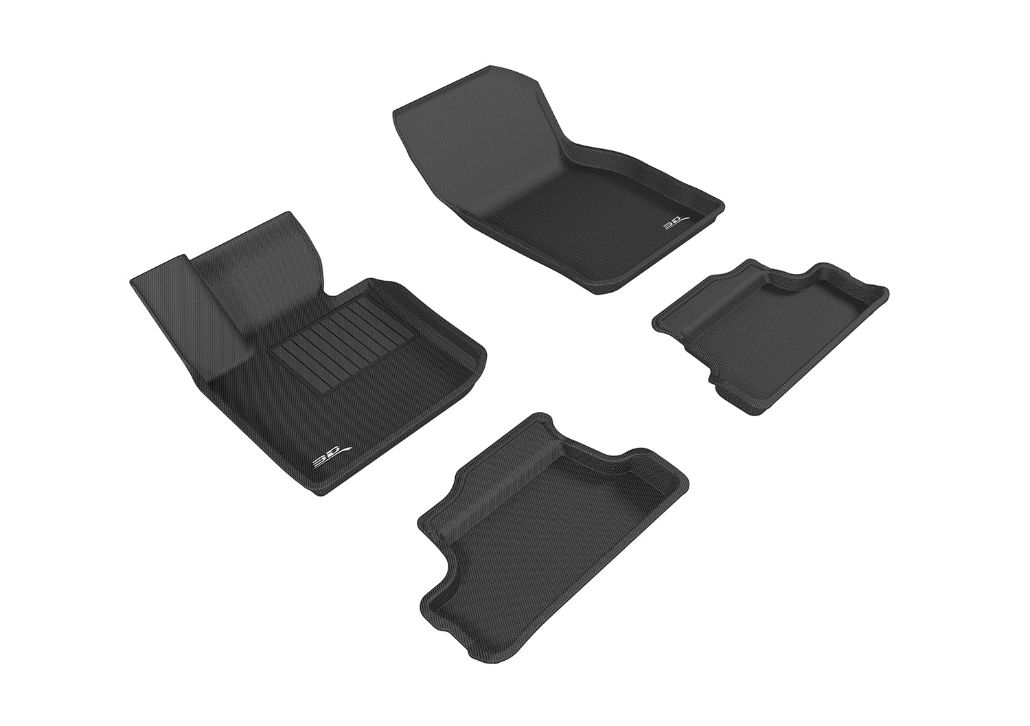 3D MAXpider Custom Fit Kagu Floor Mat (Black) Compatible with Mini Cooper Convertible/S/JCW (F57) 2016-2024 - Full Set