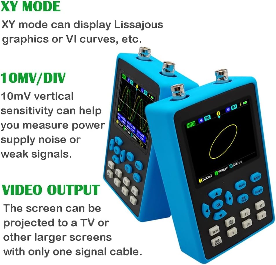 DSO2512G Digital Oscilloscope showing XY mode and video output