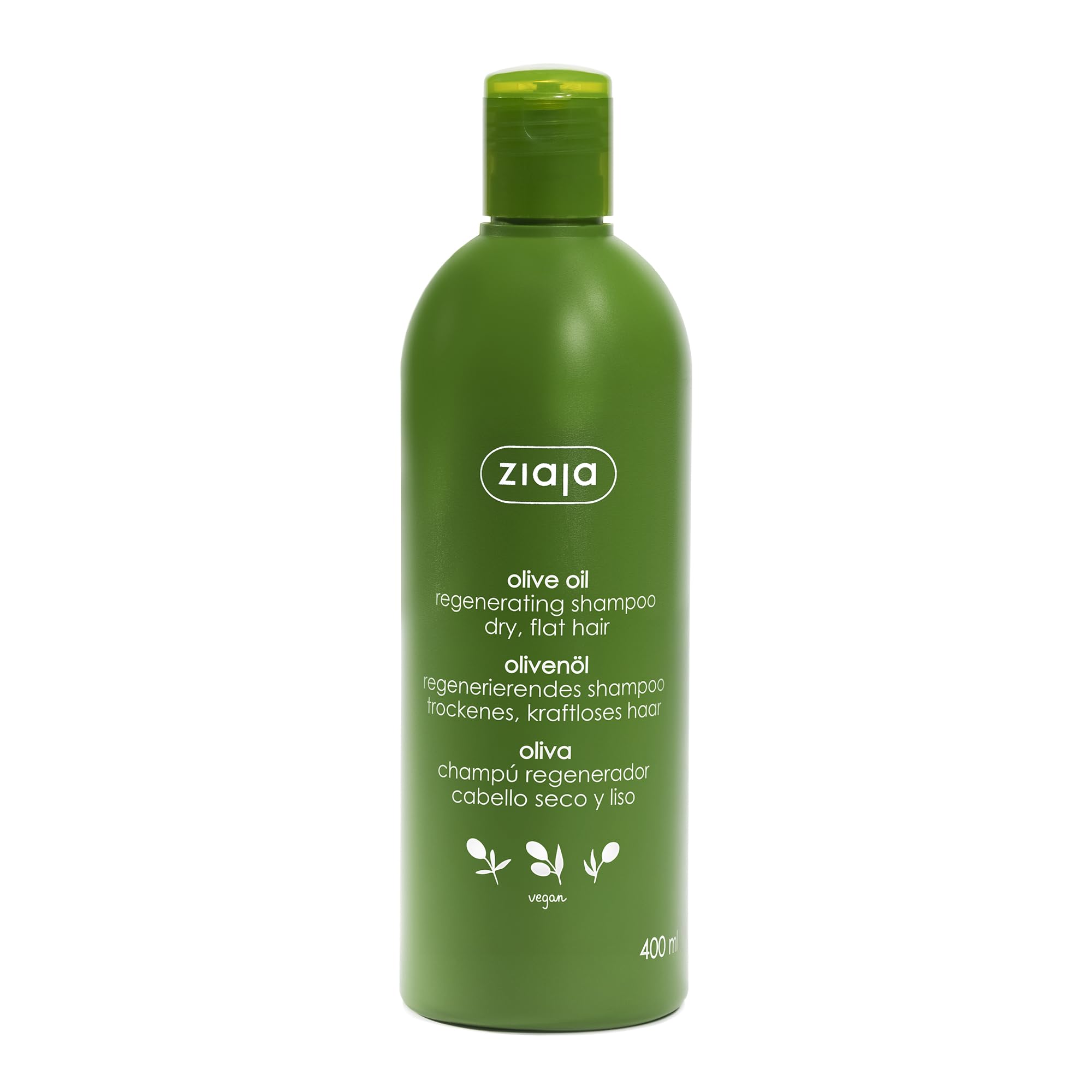 Ziaja Olive Oil Regenerating Shampoo 400ml - Nourishing Shampoo for Dry, Brittle & Damaged Hair - With Olive Oil, Urea & Provitamin B5 - Moisturising Daily Hair Care - 12+