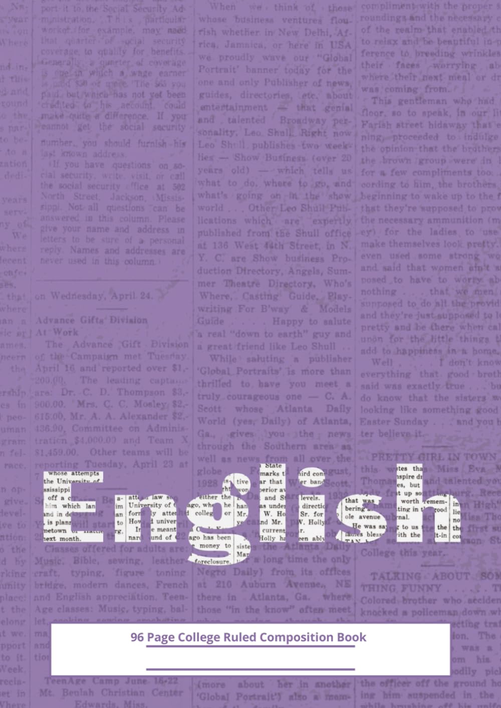 English Notes: 96 Page College Ruled Exercise Book (Mauve)