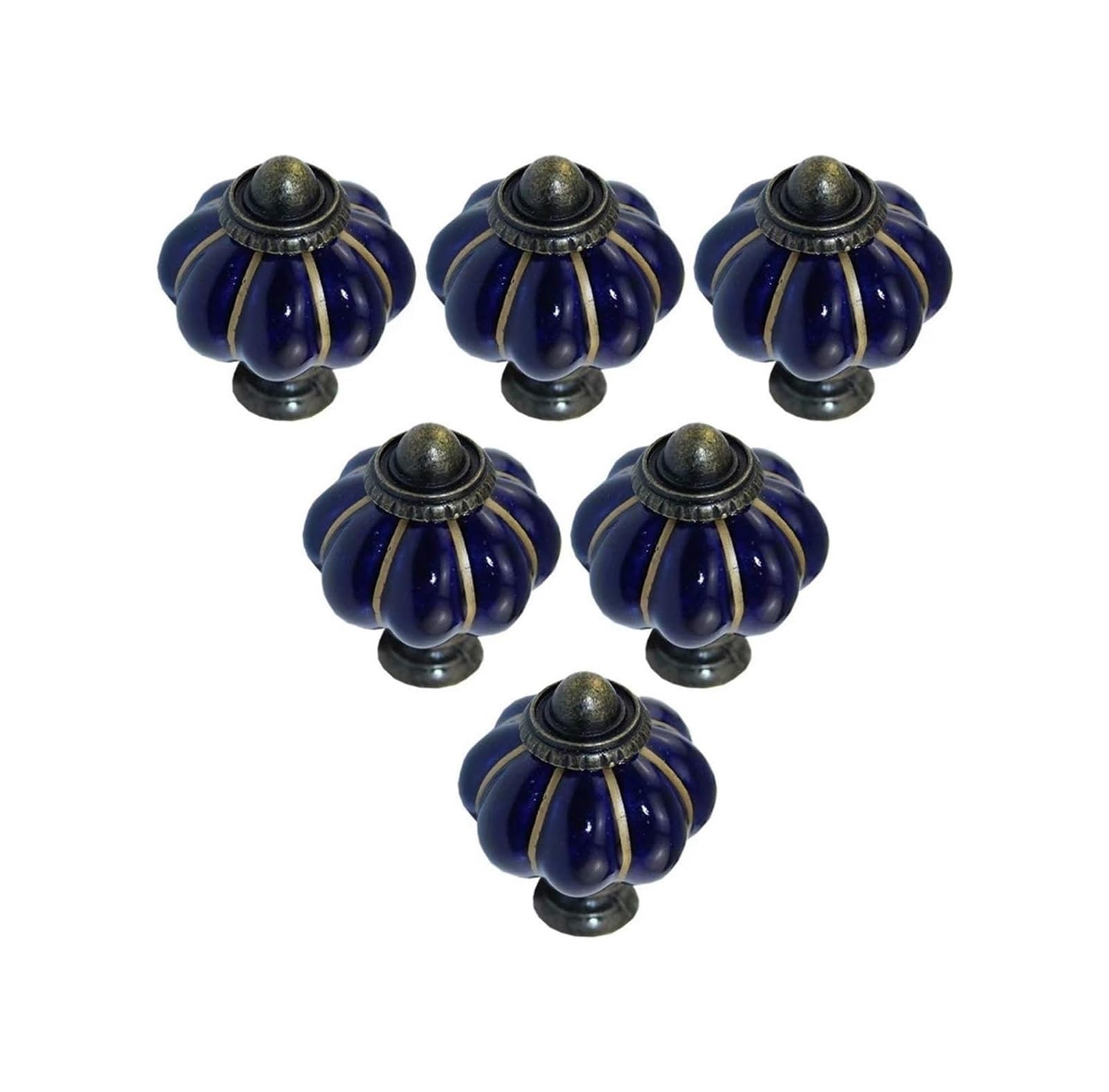 Opeximatun Ceramic Drawer Knobs, 6 pcs Ceramic Children's Room Drawer Knobs Single Hole(Gem Blue)