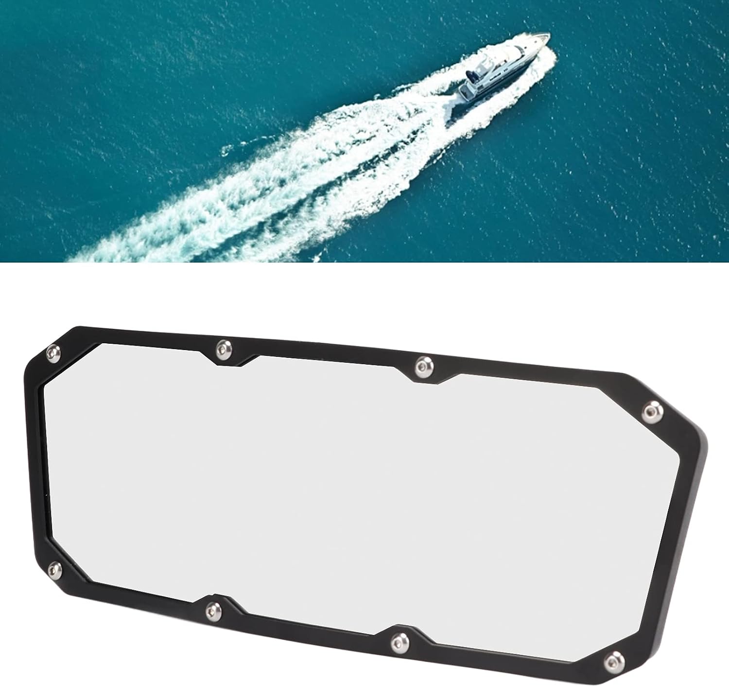 Pilipane Adjust Marine Rearview Mirror, Marine Rearview Mirror, Yacht Rearview Mirror, UTV Rear View Mirror, for Ranger 500 570 1000 XP 900, Wide Angle