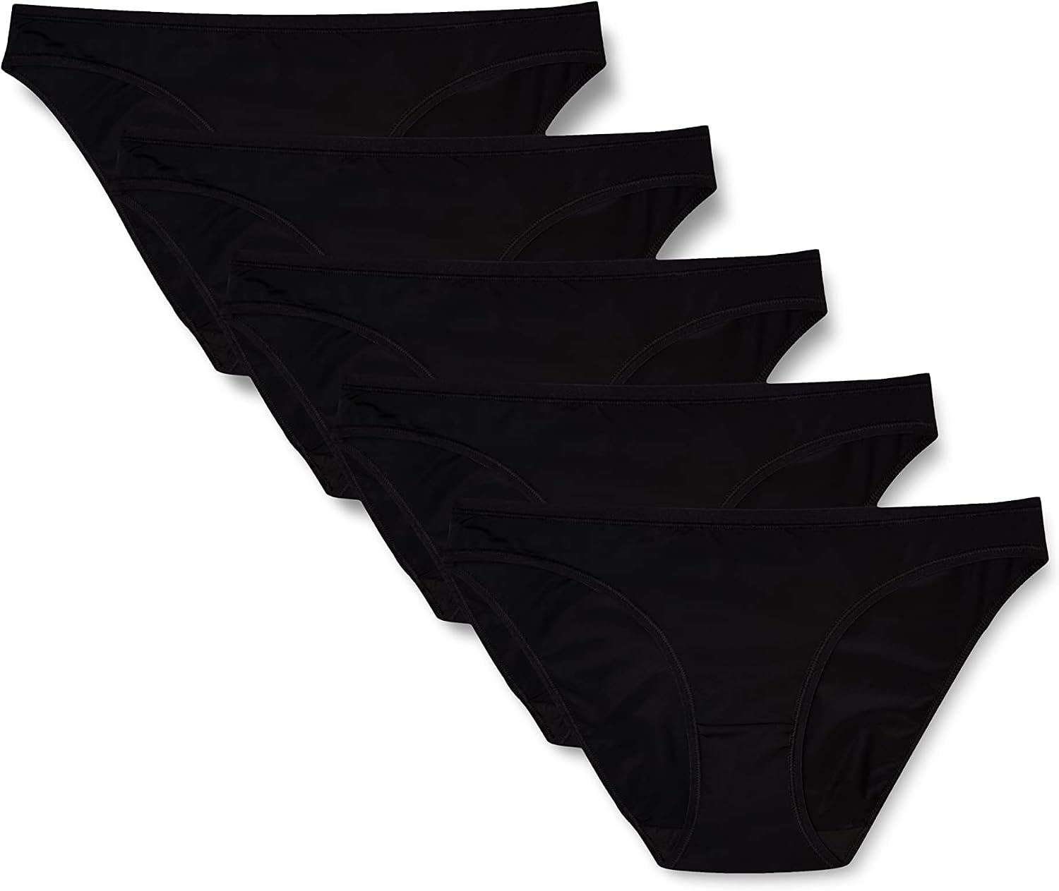 Iris & Lilly Women's Microfiber High Leg Underwear, Pack of 5