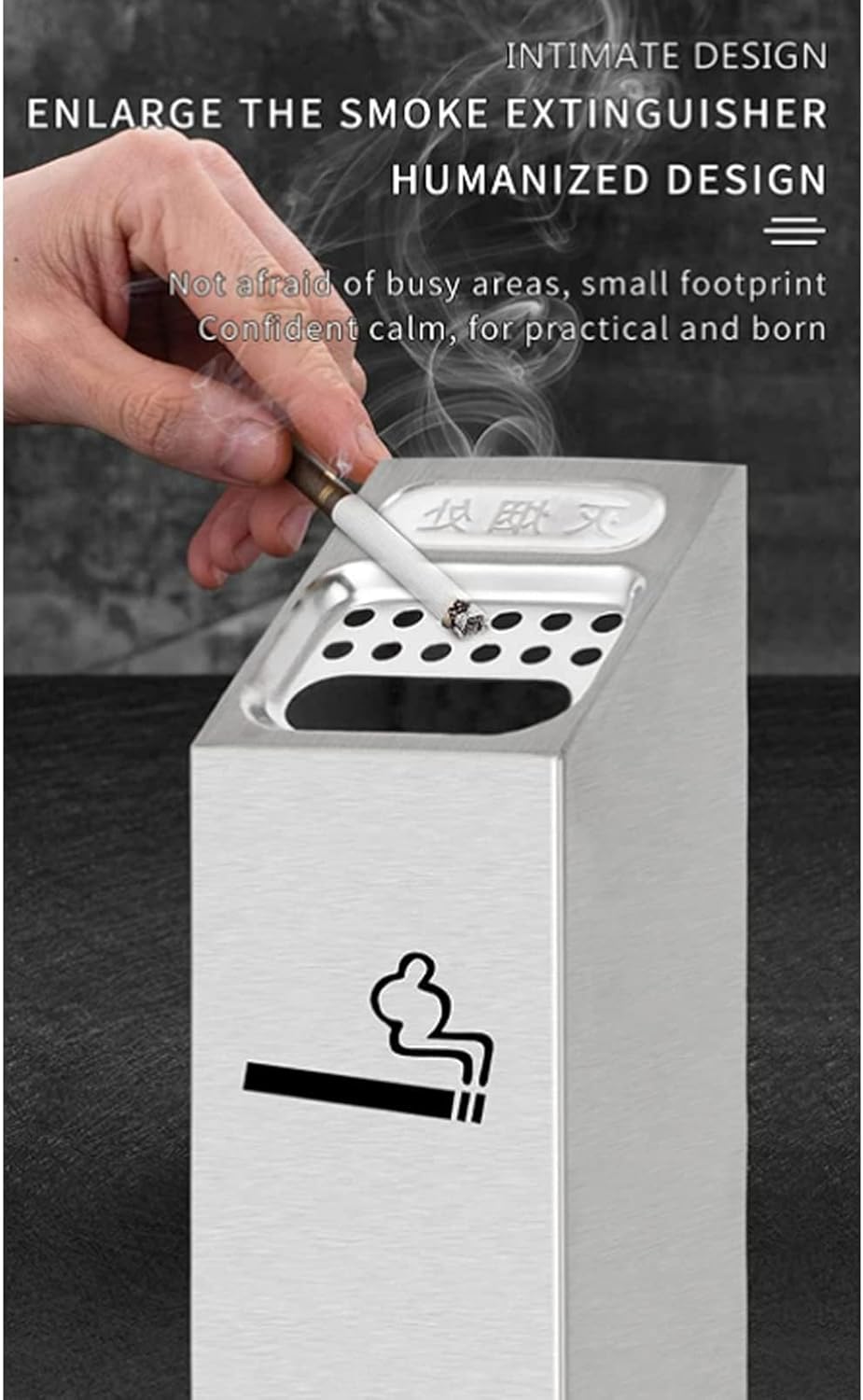 ステンレス製灰皿、 ロック可能な壁掛け金属灰皿、オフィス、レストラン、バー以外での使用に最適 (色 : A)(A)