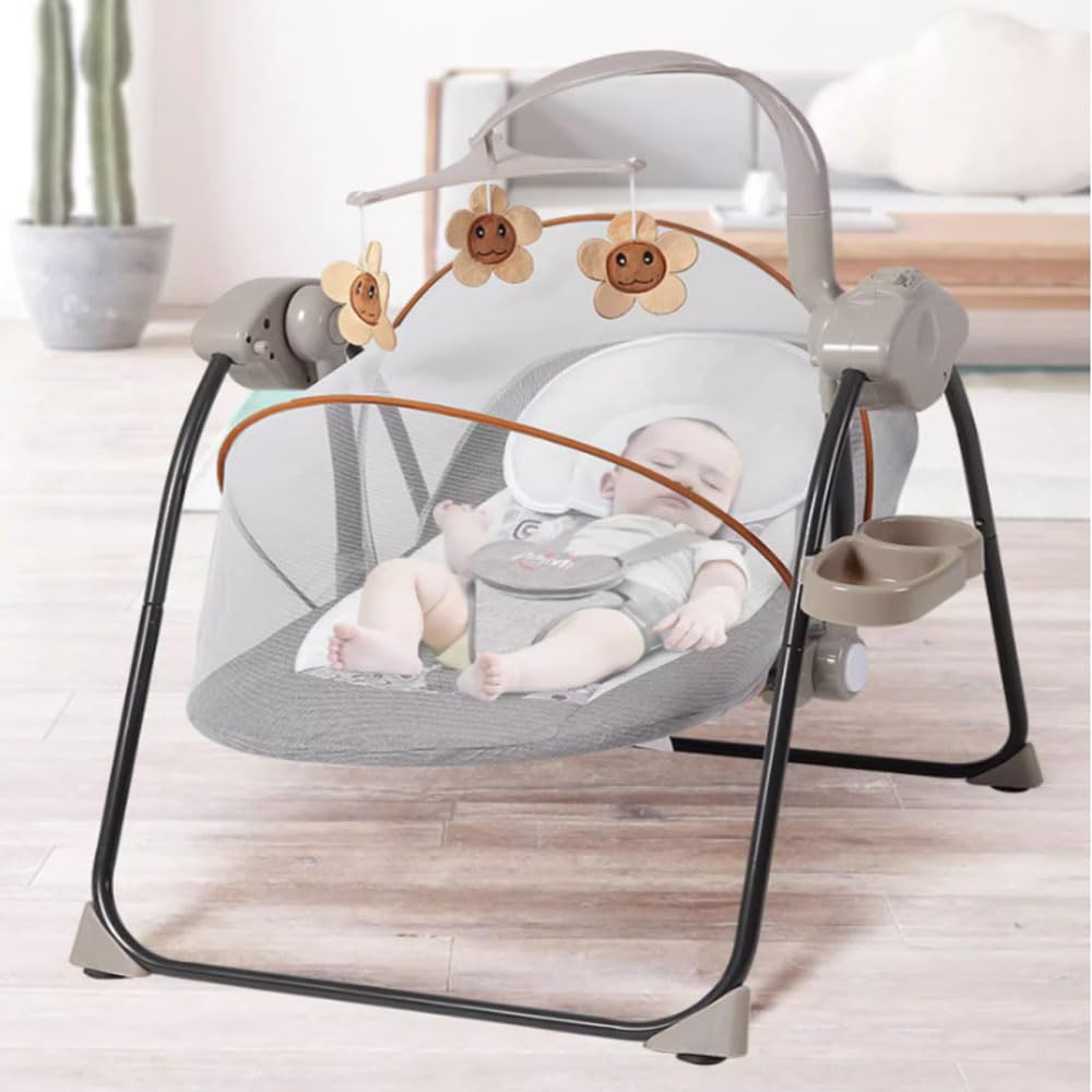 COOLBABYPPIMI Baby Rocking Chair Electric Cradle Bed for Baby Bedding Baby  Recliner Comfort Chair for Newborn Baby Rocking Table-Gry