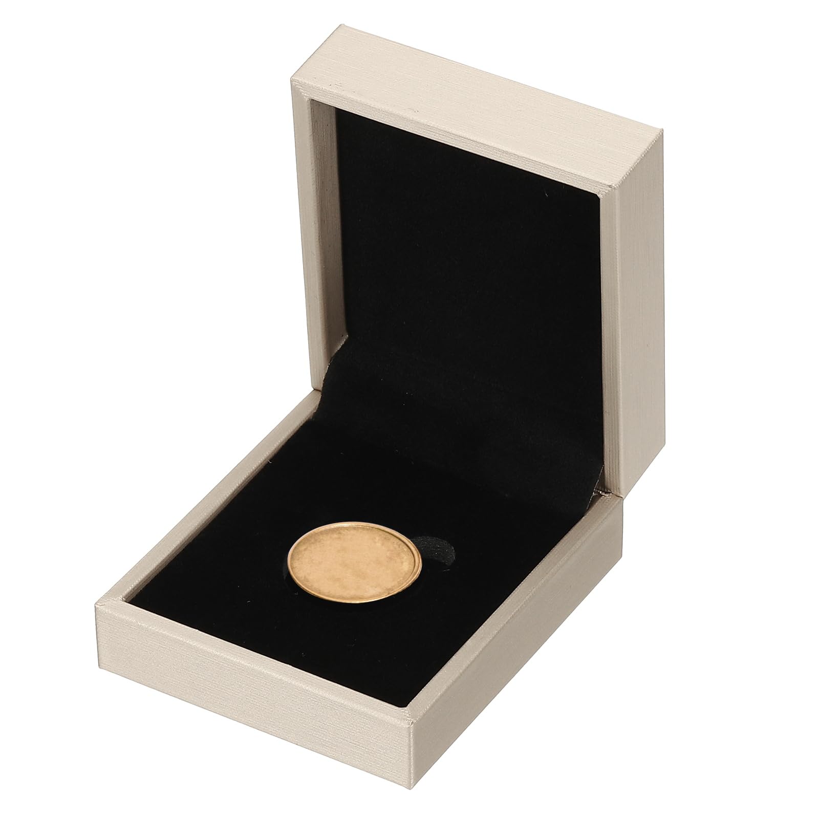 PATIKIL Coin Display Box, Coin Presentation Display Box Coin Box Coin Case with Coin Holder Square Fit 29mm Coin for Silver Dollar Collectors, Golden
