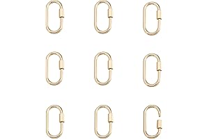 Pandahall Oval Screw Carabiner Lock Clasps Gold Set of 5