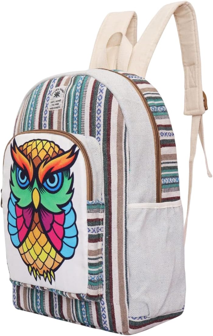 Natural Handmade Large Multi Pocket Hemp Nepal Backpack