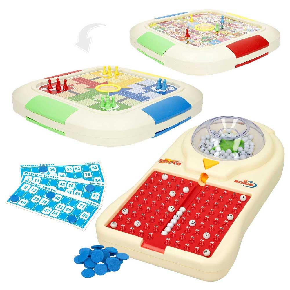 ColorBaby Set 3 Juegos de Mesa, Bingo electrónico, Parchís, El Juego de la oca, Set Completo con tableros y fichas, para más de 2 Jugadores, Juguetes niños 5 años (47945)