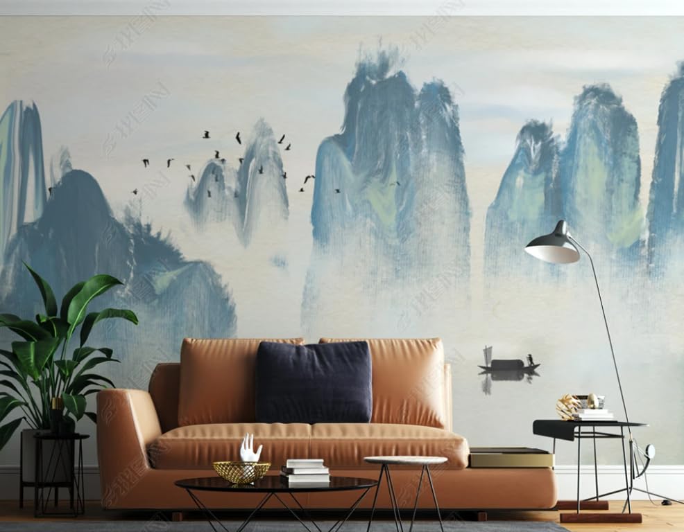 Papier peint intissé paysage de luxe panoramique pour salon élégant