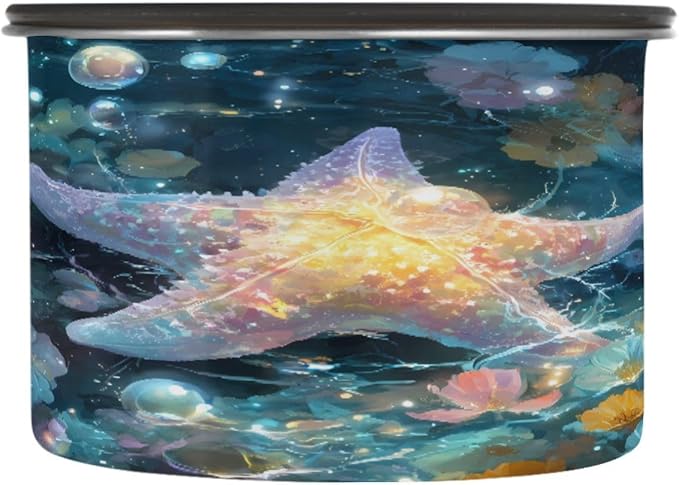 Almacenador de Alimentos ALAZA Starfish Floral 30oz para Café, Té, Azúcar miniatura 4