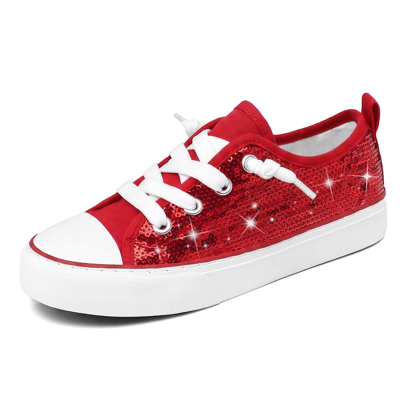 Toddler Kids Canvas Sneakers Sparkle Glitter Sequins Shoes Slip On Soft and Durable