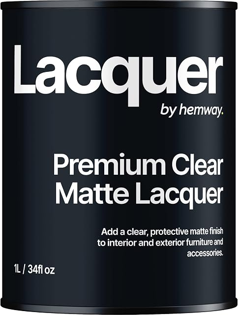 Hemway Clear Matt Lacquer 1 Litre/Quart - UV Multi-Surface Sealant, Interior & Exterior, Protection, Top Coat, Chalk Based Furniture Paint, Water-Based, Fast Drying, Wood, Metal, Glaze, Low Odour