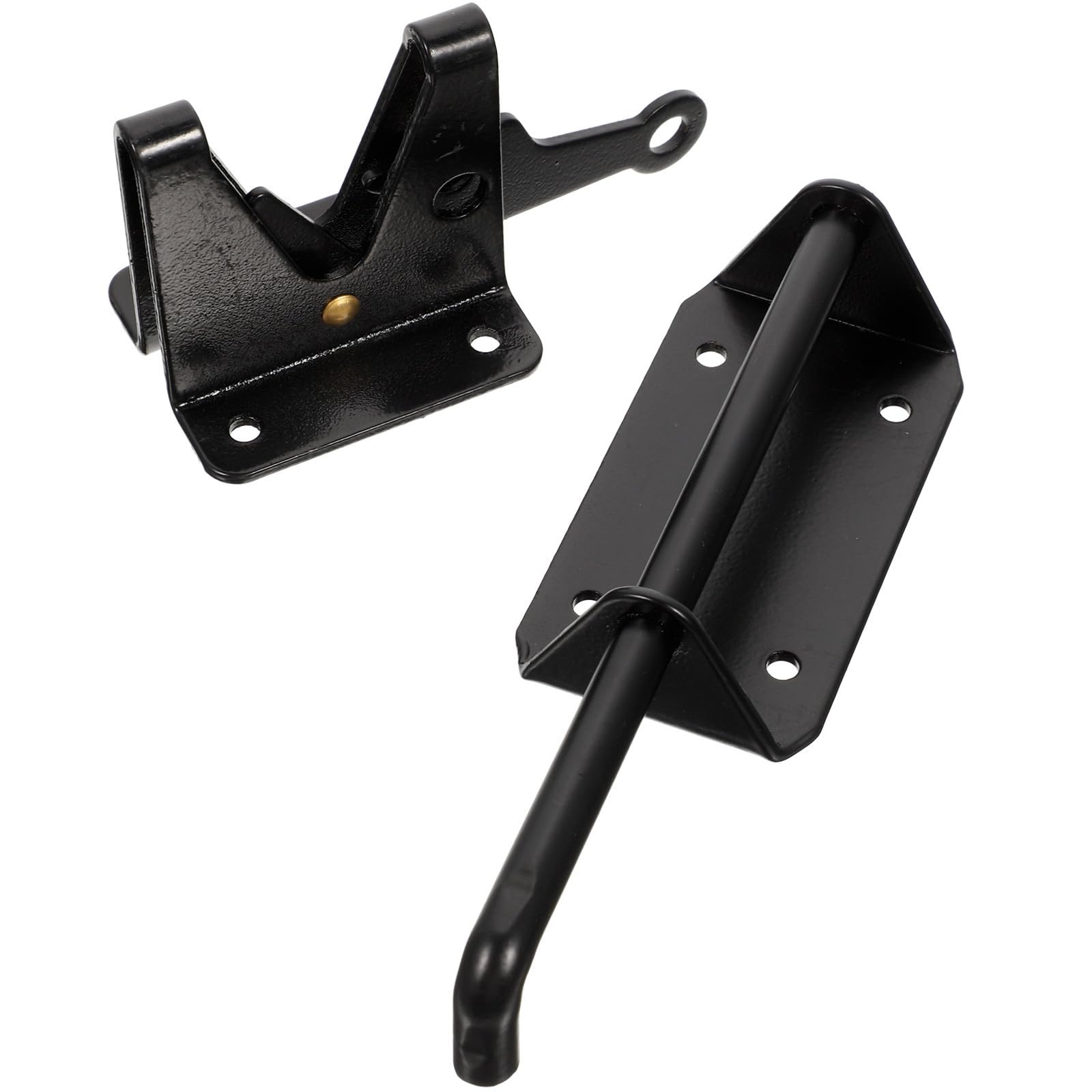 Loquet de portail robuste acier noir anti-déformation pour porte métallique haut de gamme
