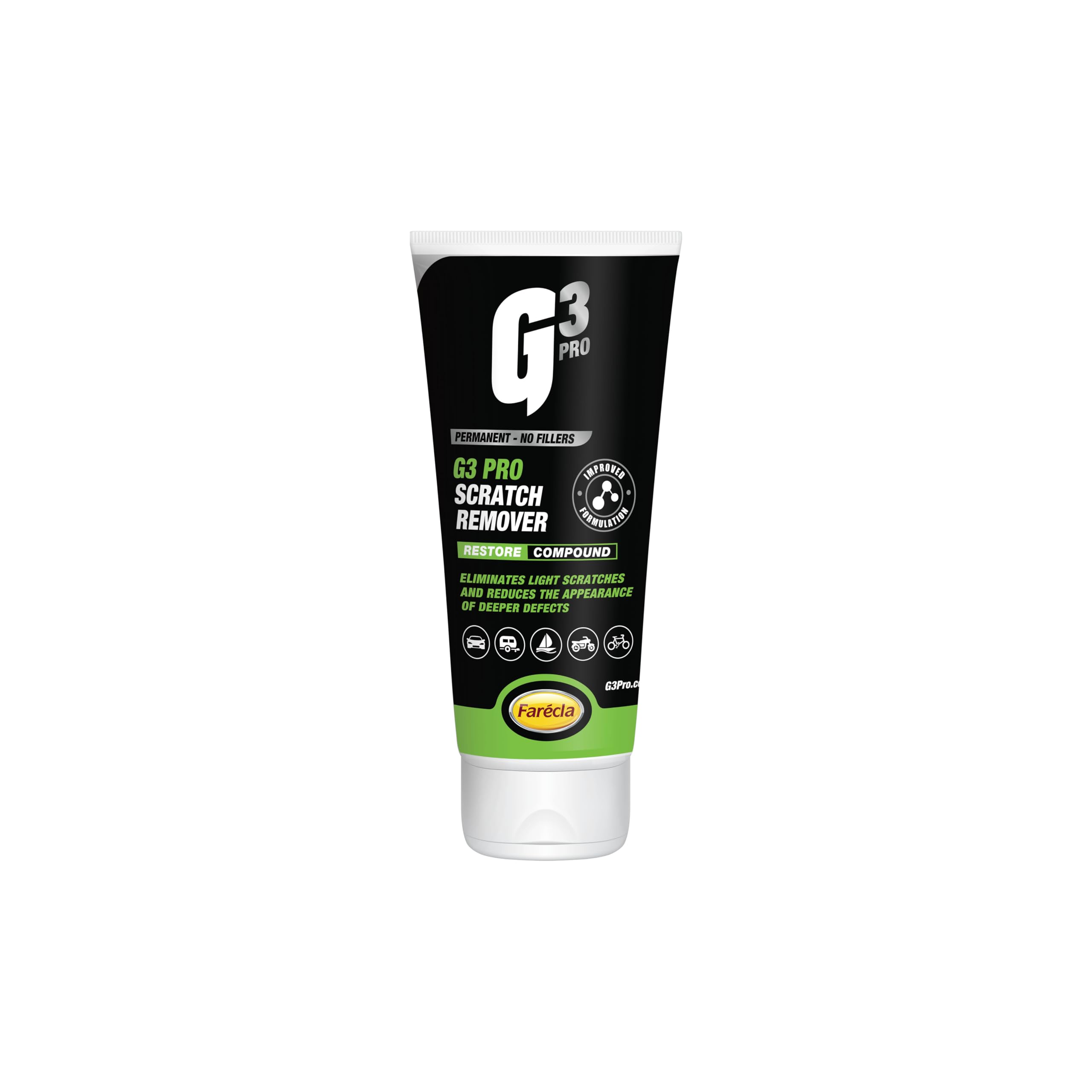 G3 Pro Scratch Remover â€“ Permanent Car Scratch and Scuff Removal | High Gloss Finish, Easy Hand or Machine Use | Safe on Paint, Lacquer & GRP | Silicone-Free, VOC-Free (100ml Tube â€“ 7263)