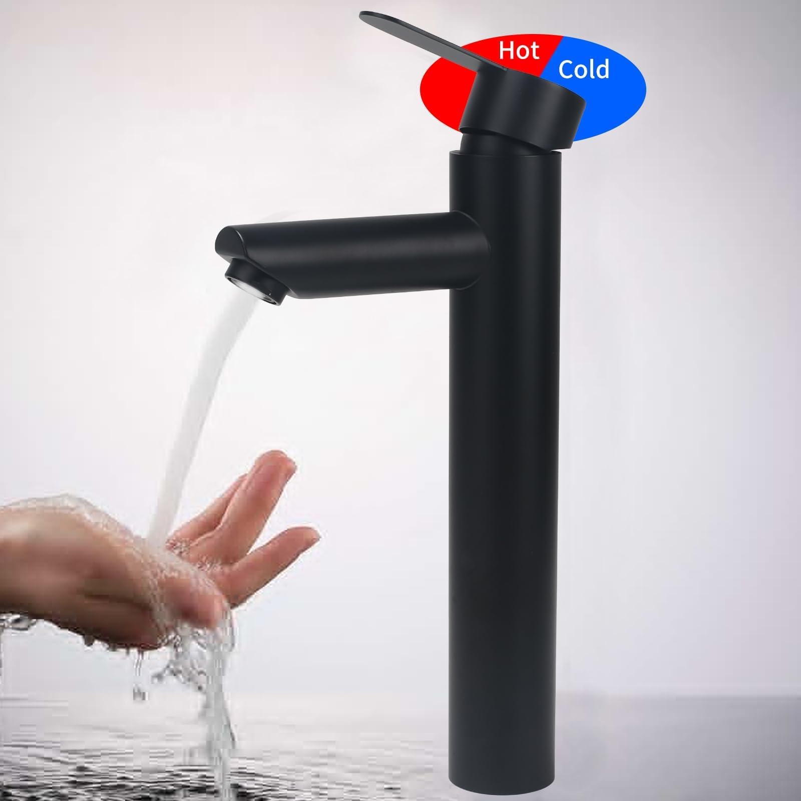 Mitigeur Lavabo Eau Froide Brossé - Robinet Salle De Bain Monocommande Inox 304 Bec Cascade