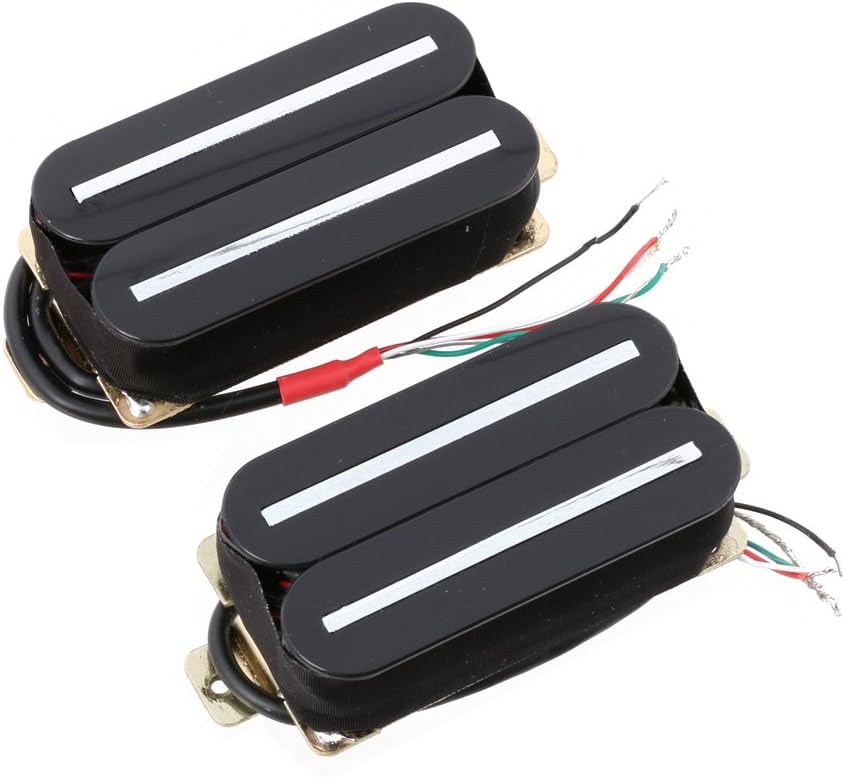 Electric Guitar Humbucker Pickup Set Neck & Bridge Ceramic Magnet Black H011