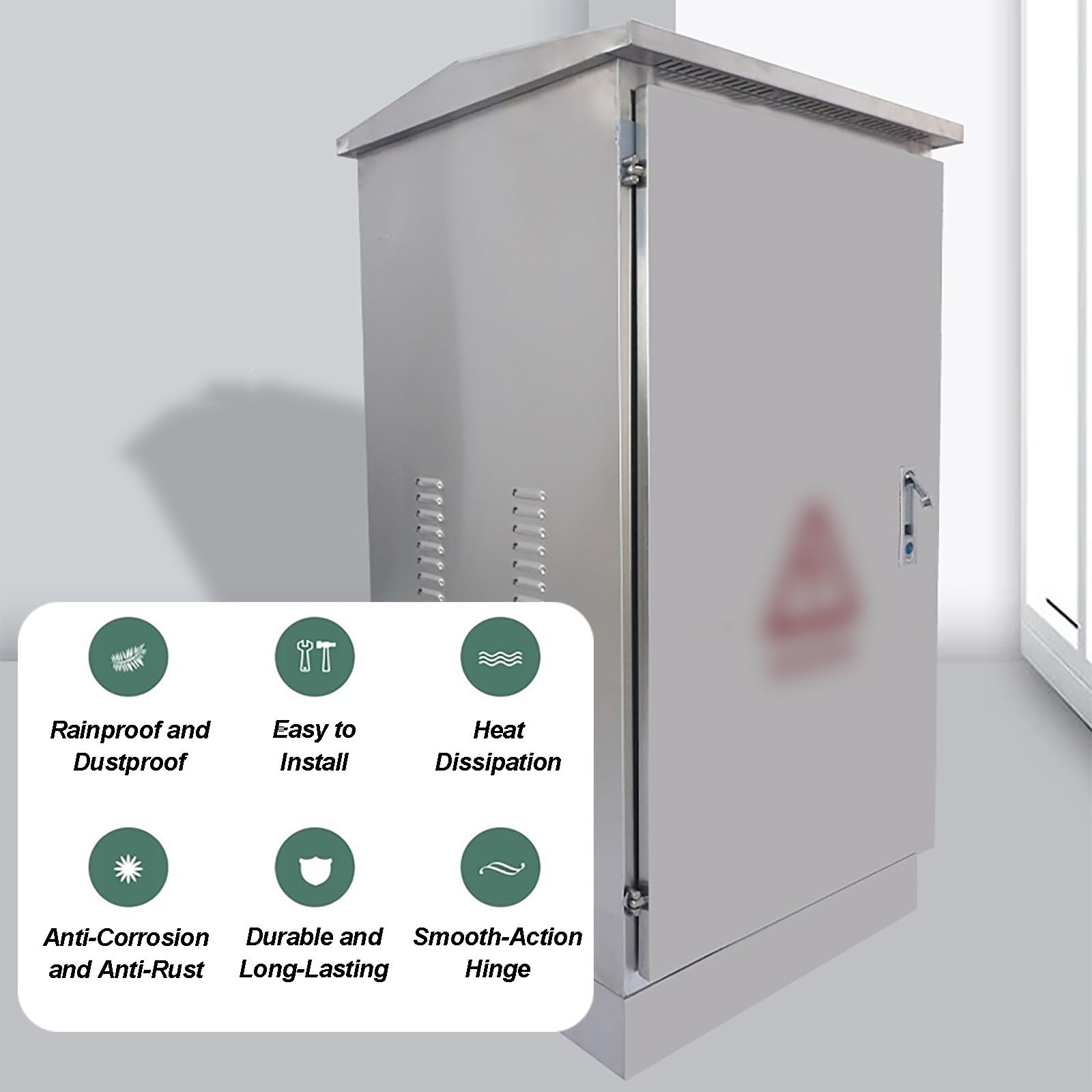 Elektrokasten Großer, Schaltschrank Wetterfester, Stand Verteilerkasten für den außenbereich Metall, Wasserdicht, Edelstahl 304, IP55(60x100x45 cm/24x39x18 in)
