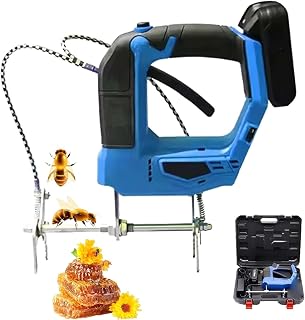 150W Electric Bee Remover Cordless Honey Shaker, Adjustable 4-Speed Beekeeping Tool for Beehive Frames, 20V Lithium Battery Powered, CE Approved, an-ti-Slip Ergonomic Grip(Blue)