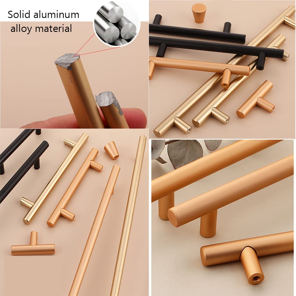 IBOWZ Tiradores Cocina Tiradores Armarios Paquete de 2 Tiradores de Armario de Oro Rosa de aleación de Aluminio, Tiradores de Puerta de Armario, Tiradores de Puerta de Cocina para baño, Armario, a