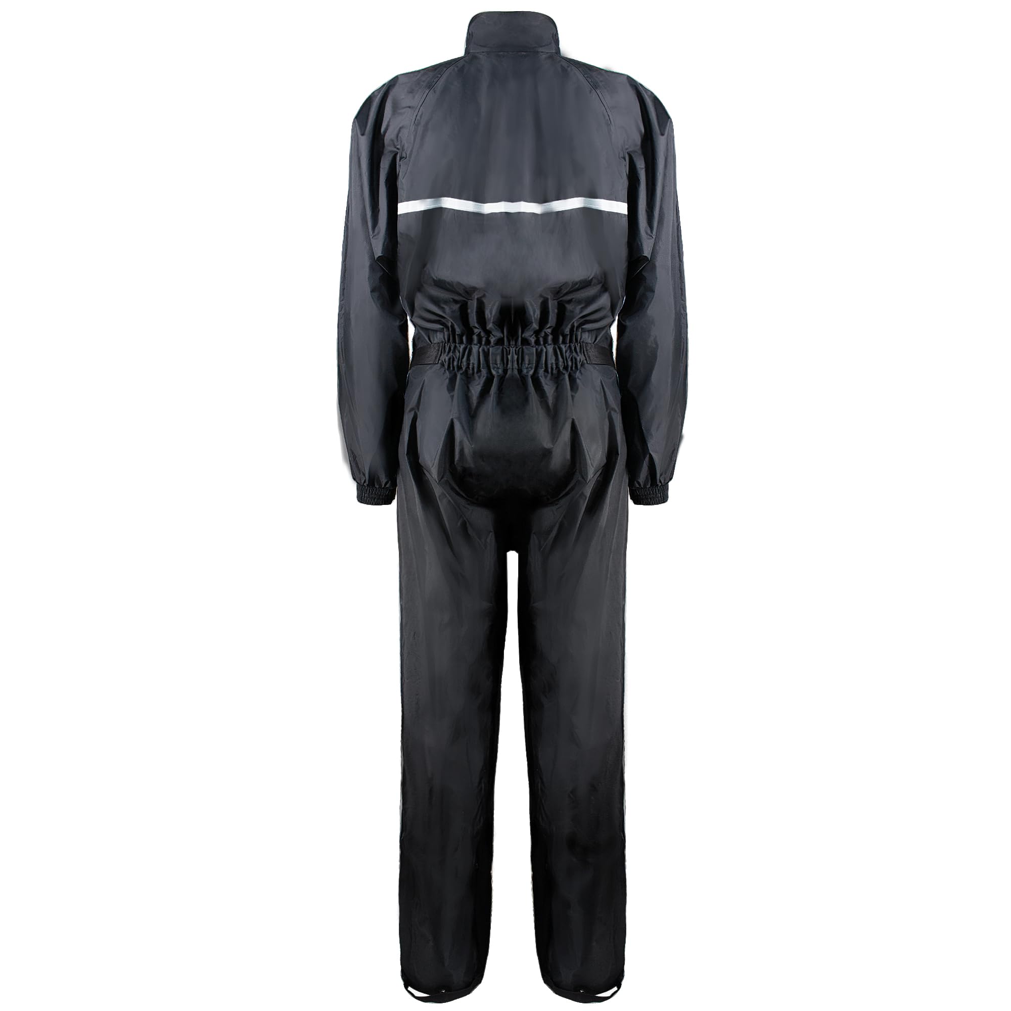Zorax Wasserdichter winddichter Motorrad-Regenanzug für Herren, Regenbekleidung, Regenmantel, Tragetasche, reflektierende Streifen, Schwarz , 4X-Large