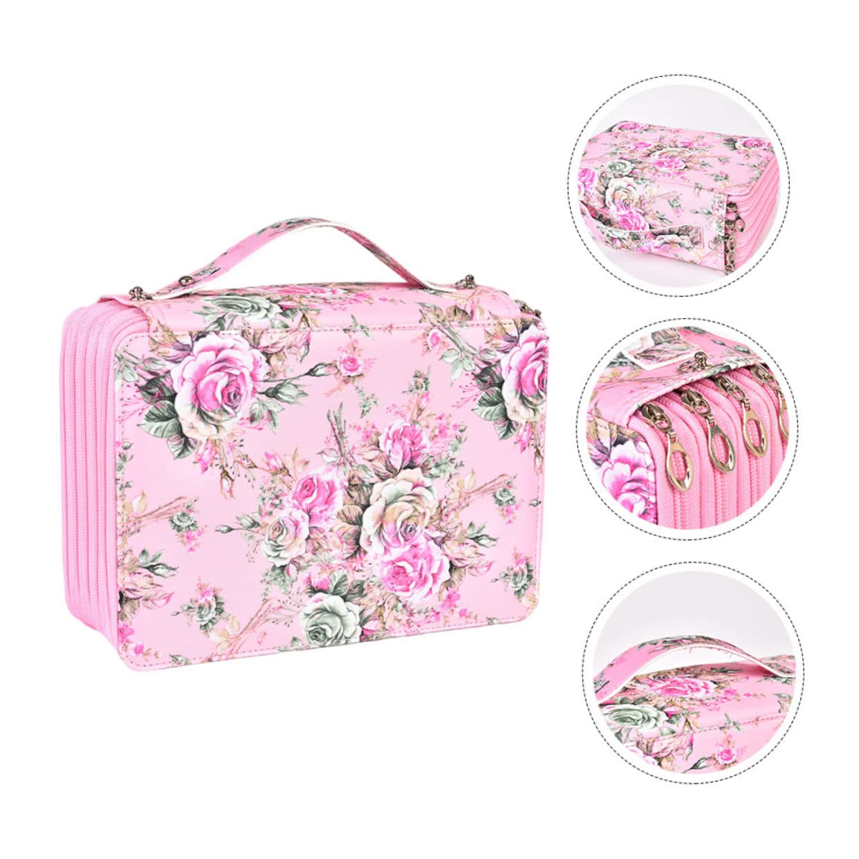 Estuche para Lápices de Dibujo Rosa Asa y 252 Ranuras
