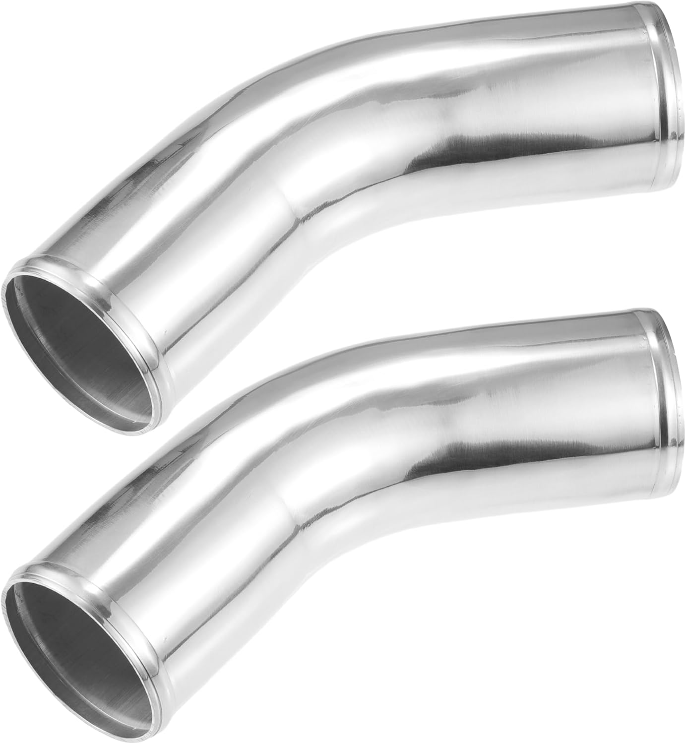 ACROPIX 89mm 3.5" OD 4" 100mm Leg Length Universal Car Aluminum Alloy Tube Intercooler Pipe 45 Degree Bend Elbow Air Intake Joiners Tubing - Pack of 2