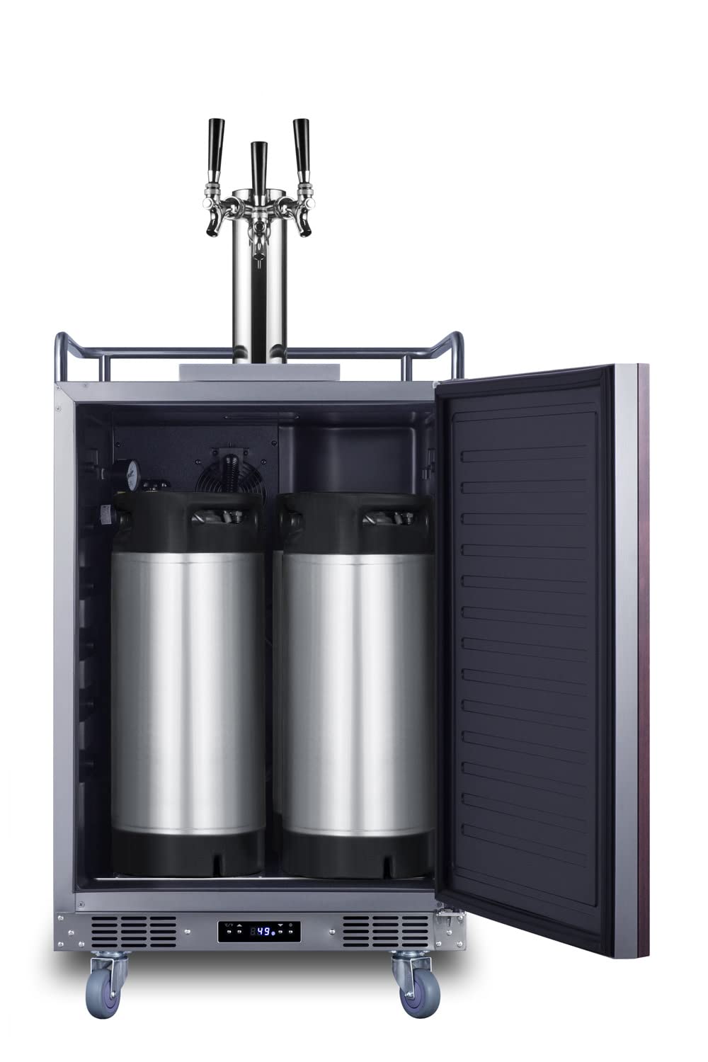 Summit Appliance Sbc682pnrtriple Panel Ready 24" Wide Built-In Kegerator, Panels Not Included, 5.6 Cu.Ft Capacity, Triple Tap System, Automatic Defrost, Digital Thermostat, Memory Ic Function on Fridge.com - View 3