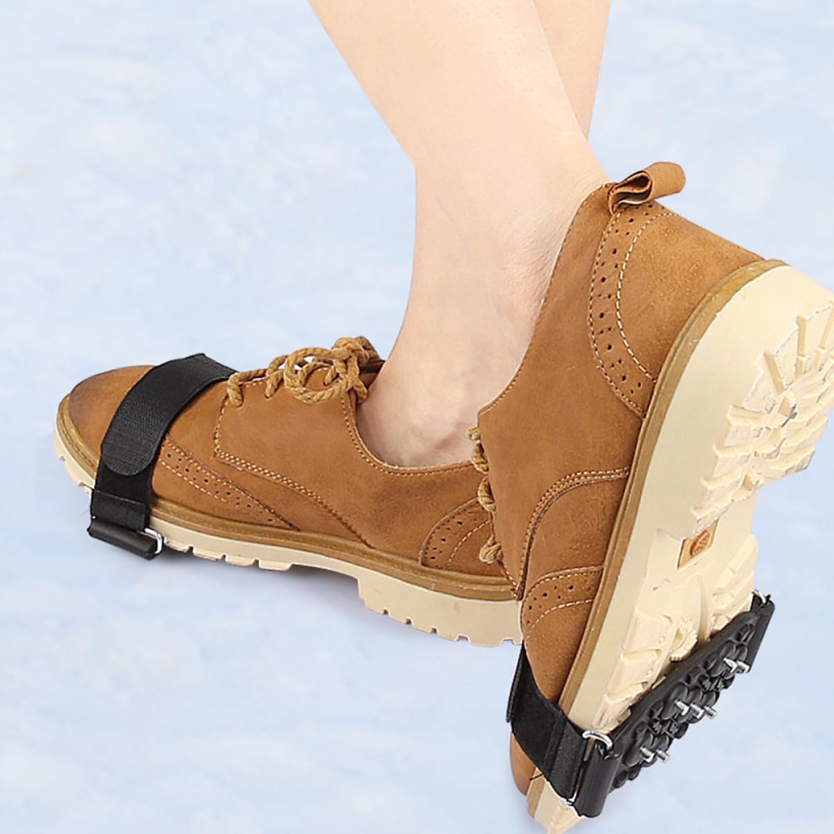 MUSISALY Ice Snow Grips for Shoes Multi-use Anti-Slip Crampon Spikes Outdoor Boot Sneaker Fit