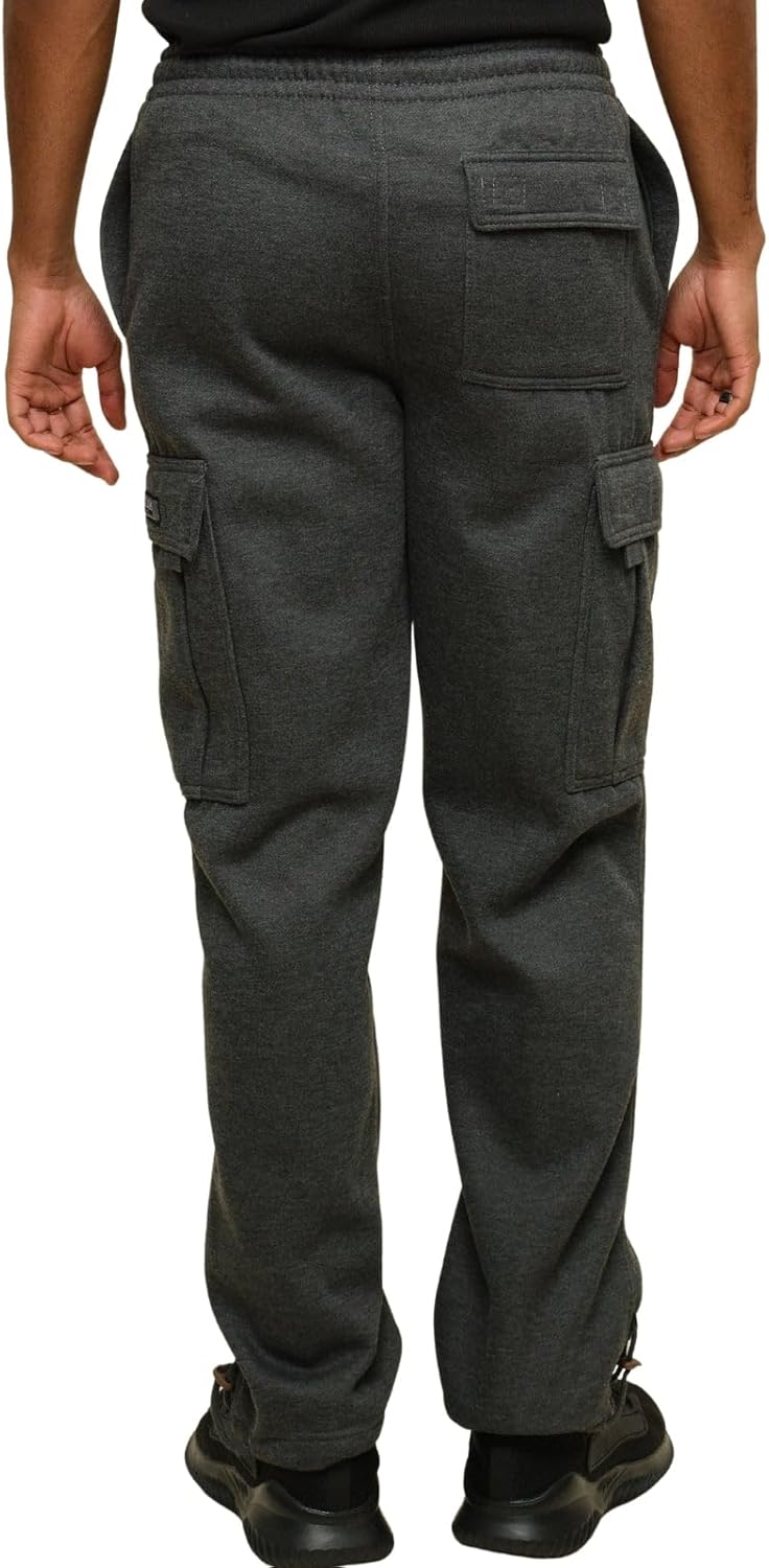 G-Style USA Men's Solid Fleece Heavyweight Cargo Pants - Image 4