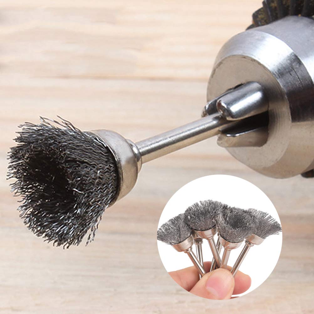 60 Pieces Wire Cup Brush Set,Vankcp Power Rotary Tool Buffing Wheels Small Wire Brushes Set for Drill Grinder Rotary Tools