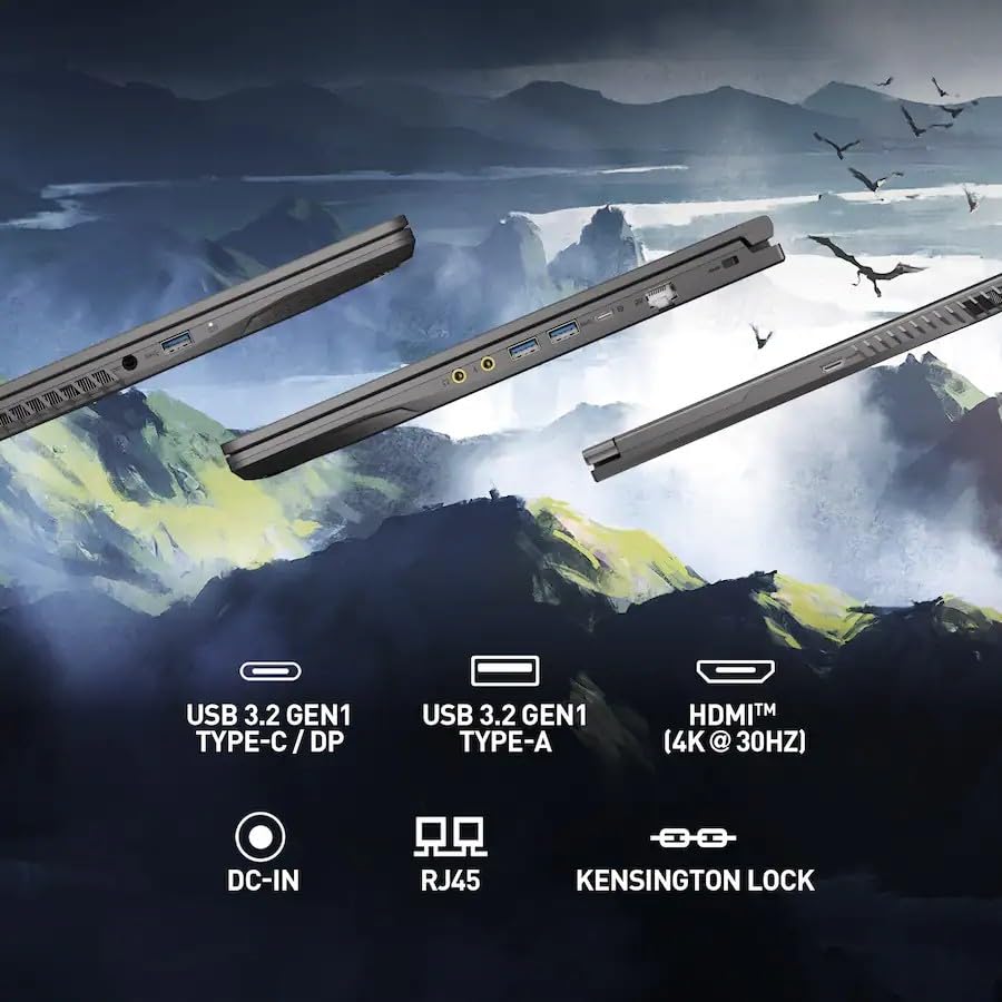 Image of msi 15.6 inch Thin A15 Gaming Laptop, Full HD Display, NVIDIA GeForce RTX 4050, AMD Ryzen 5 7535HS, Wi-Fi 6, Backlit Keyboard, Webcam, Bluetooth, Windows 11 Pro, Black (32GB RAM & 2TB SSD)