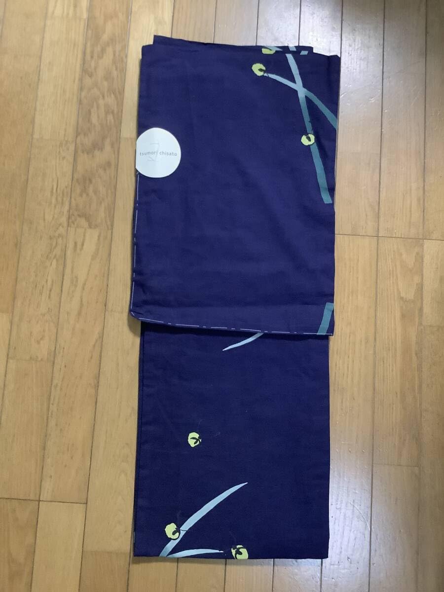Amazon.co.jp: ツモリチサト 浴衣 ゆかた 蛍 ほたる柄 藍色 紺色