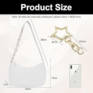 Small Handbag, White, Shoulder Bag, Women's Small, Cord Shoulder