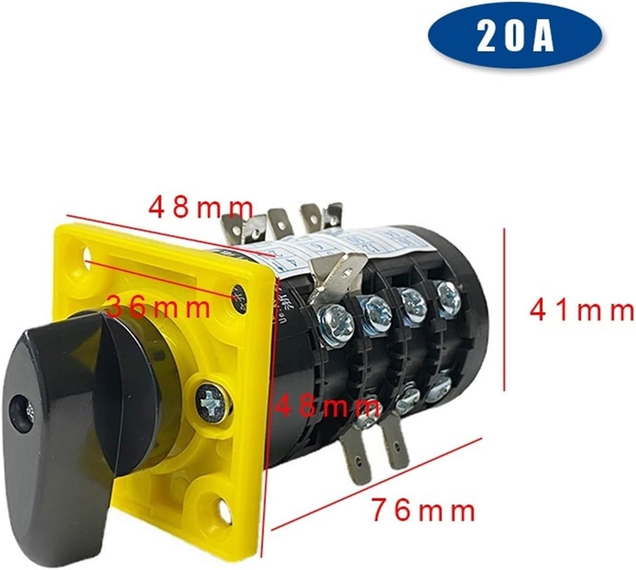 3 Position Rotary Switch HZ5B-20/4DG 4 Pole 20A Control Motor Gear Cam Switches Selector