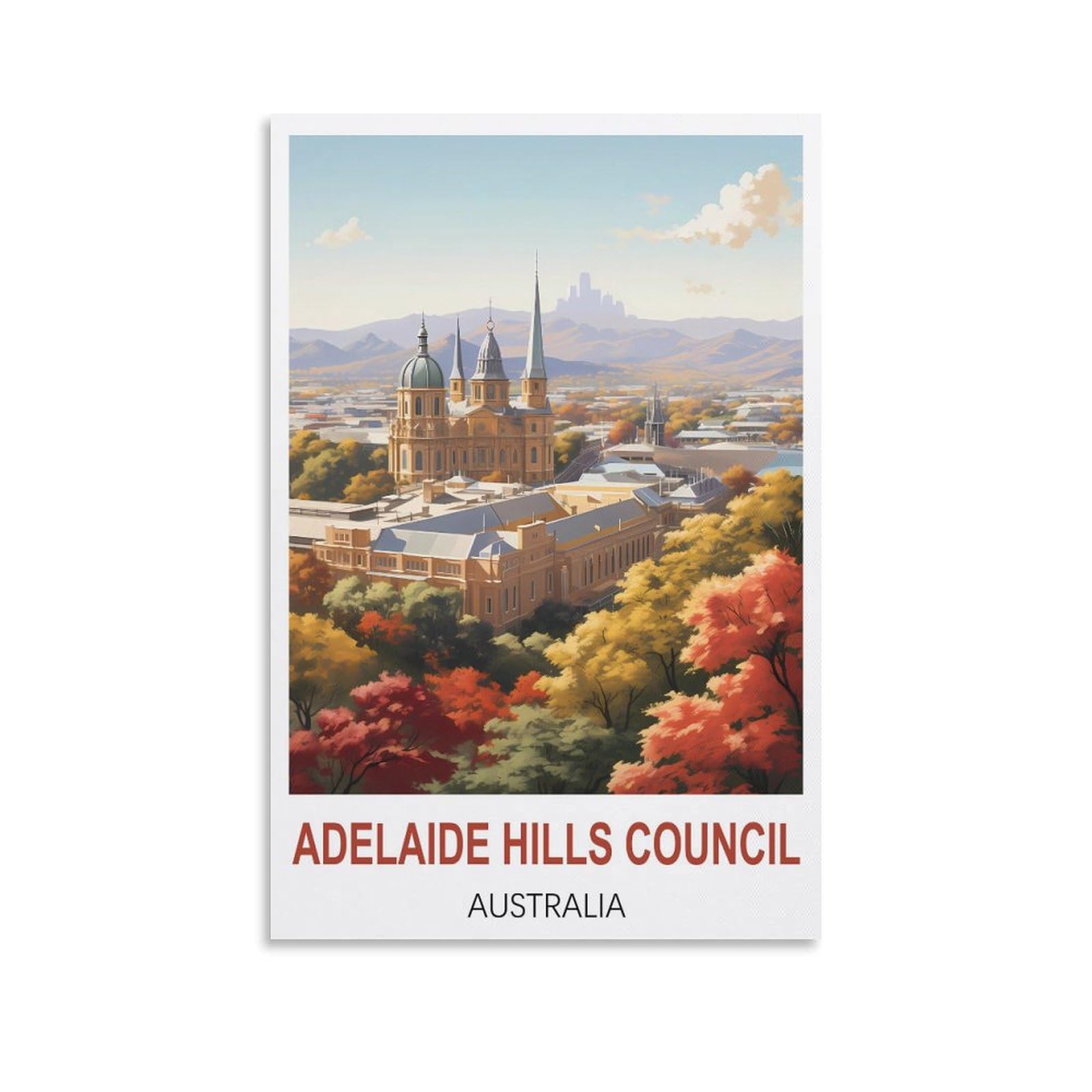 Metal Tin Sign Adelaide Hills Council Australias Wall Art Vintage Decor for Man Cave Garages Home Bedroom Retro Decor 30x40cm