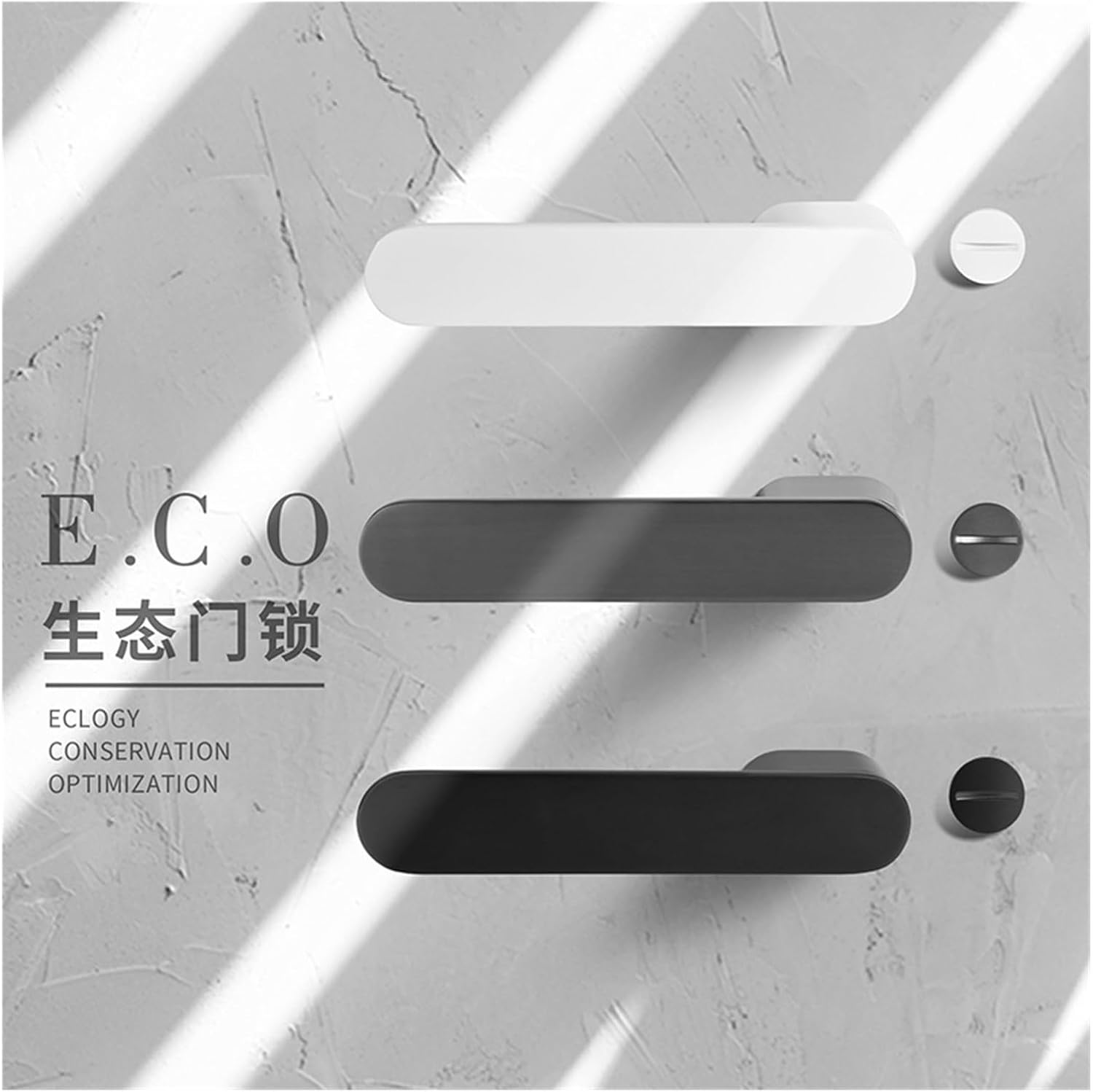 Minimalist Room Door Lock Bedroom Room Solid Wood Door Home Door Handle Magnetic Silent Ecological White Room Door Lock(35 Matt Gray 35-50mm with Key)