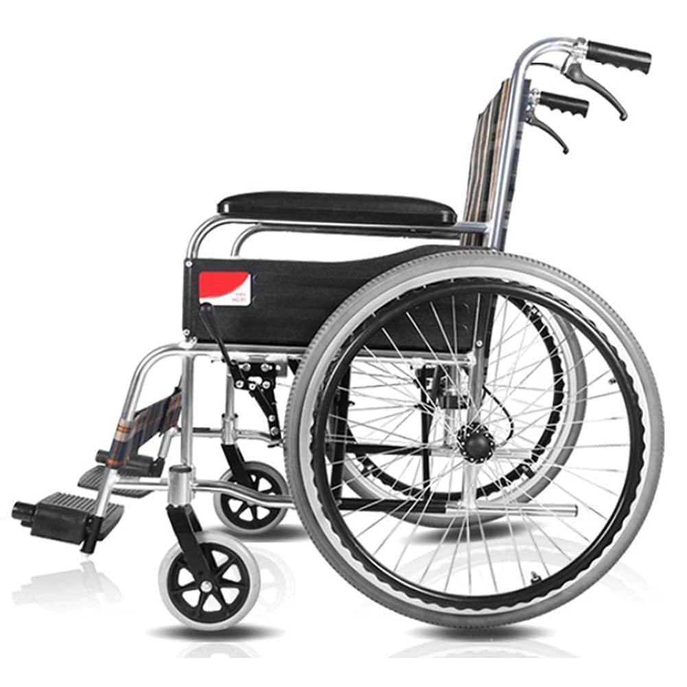 Silla de Ruedas,Aleación de Aluminio Plegable Silla de Ruedas Portátil Coche Caminante,Viaje Ultraligero Coche Discapacitado de Ancianos,Portátil