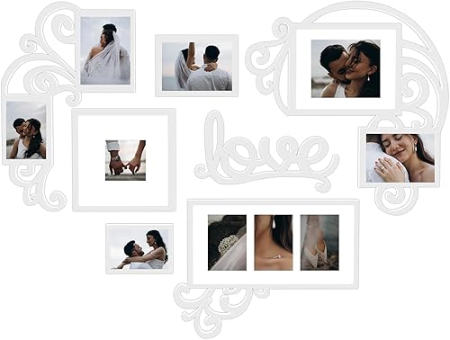 Miniatura 8 de Jerry & Maggie - Marco de fotos  Marco de placa universitaria - Combinación de decoración de pared de San Valentín - Marco de fotos de PVC blanco