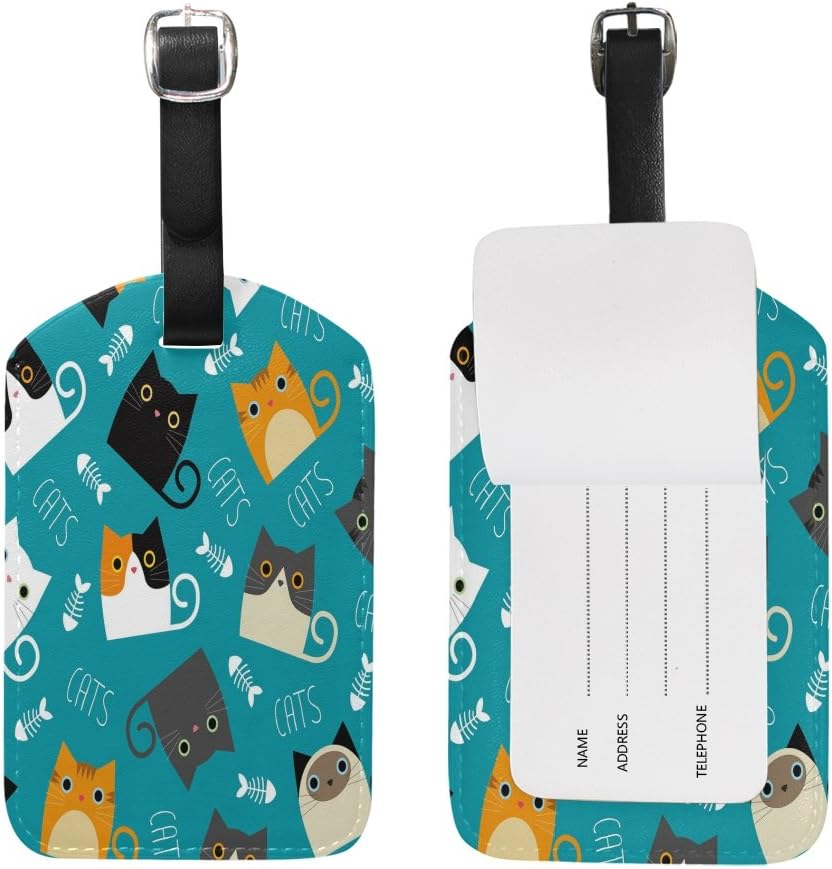 Use4 Funny Cat Kitten Luggage Tags Travel ID Bag Tag for Suitcase 1 Piece