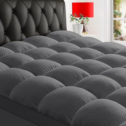 HYLEORY Cubrecolchón tamaño individual XL para dolor de espalda, extra grueso, refrescante, relleno alternativo de plumón con bolsillo de 8 a 21