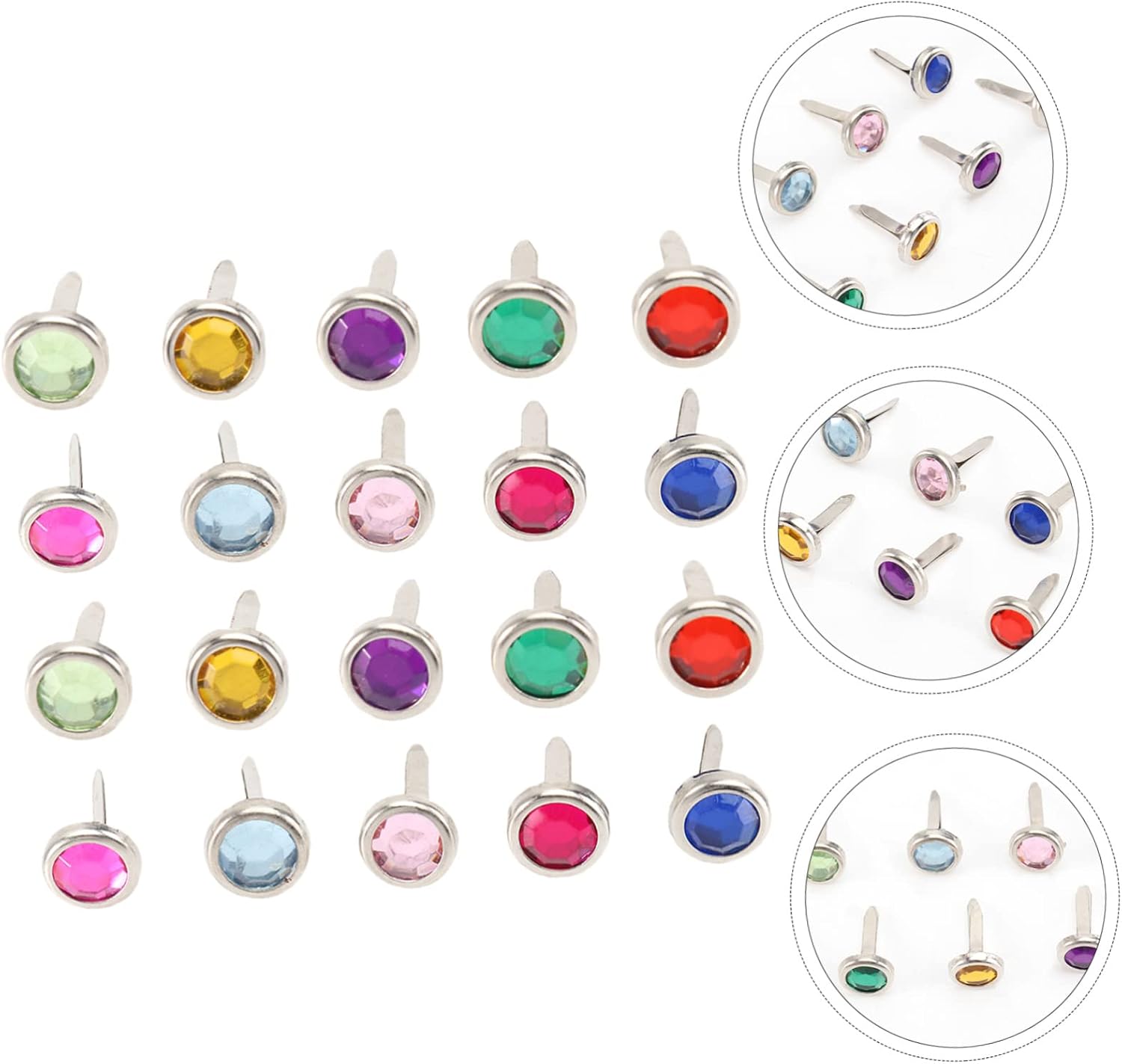 Hohopeti 100pcs Mini Round Brads Fasteners Random Colors Metal Paper Fasteners for Scrapbooking Crafts and Projects