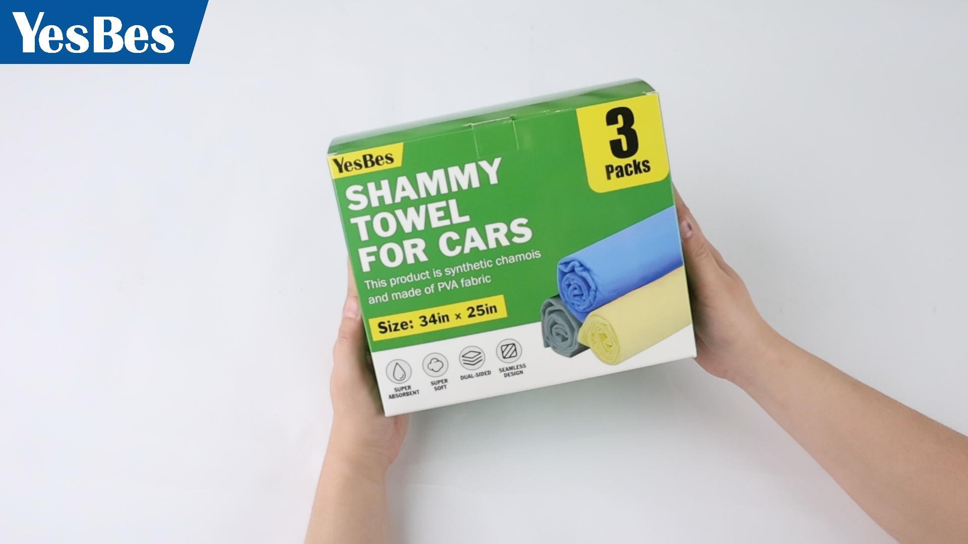 Amazon.com: 3 Pack Premium XL Shammy Cloth for Car Drying, 34”x25