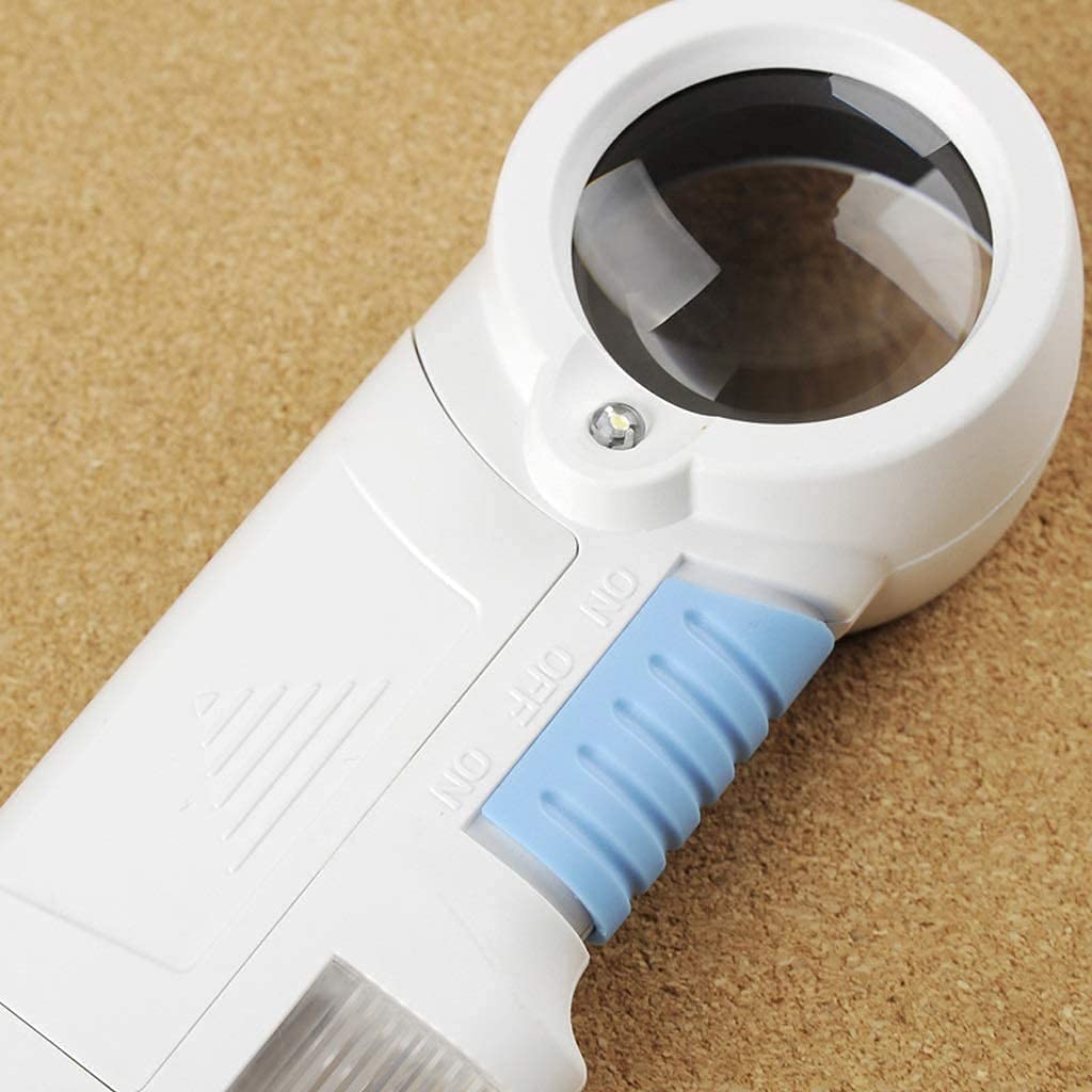 Vergrößerungsglas 12x HD-Zoom, tragbare Handlupe mit LED-Beleuchtung