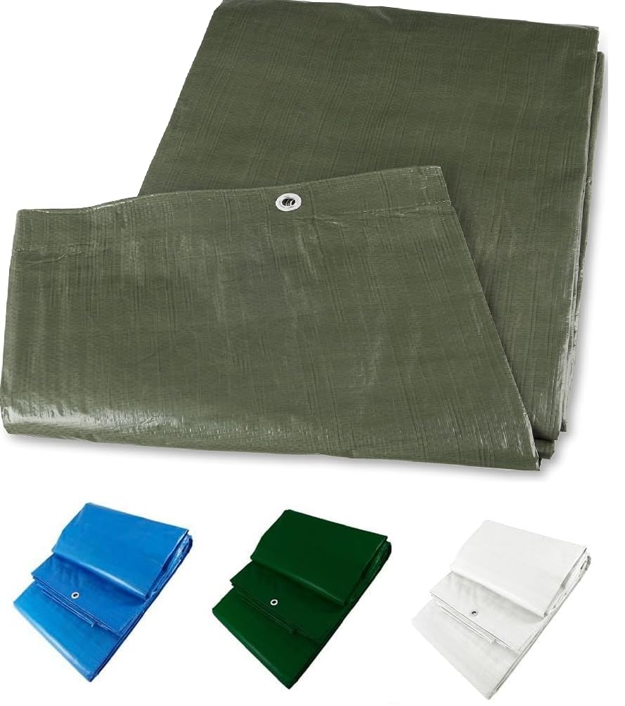 Mugar- Toldos o Lonas de Sombreo y Protección de 90g/m2 Medidas Disponibles - Resistentes a Rayos UV e Impermeables (8x12 Metros, Verde)
