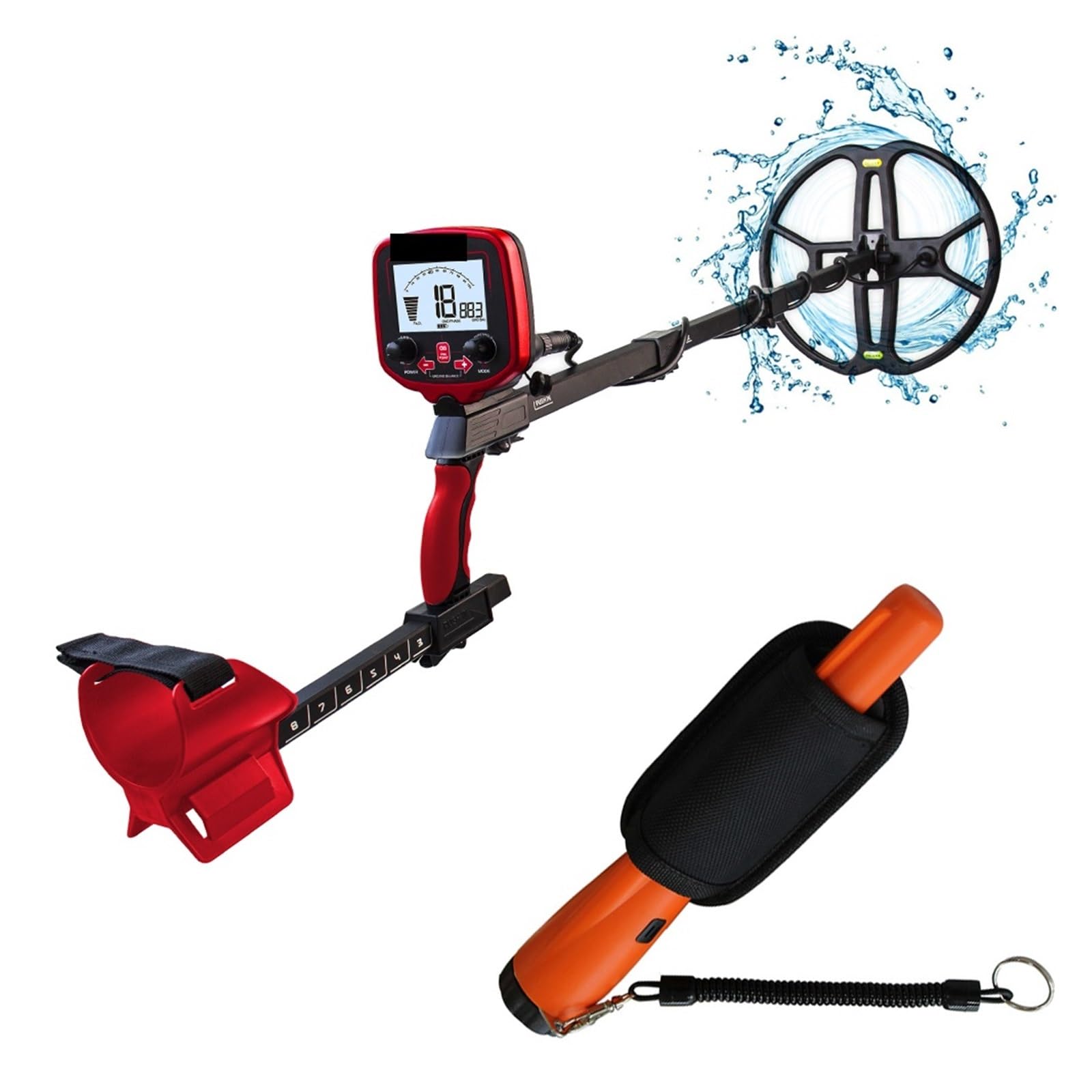 Metal Detector, Underground Metal Detector TX-850 with 12inch Bigger Coil Professional Gold Digger Treasure Hunter Detecting Equipment(4)