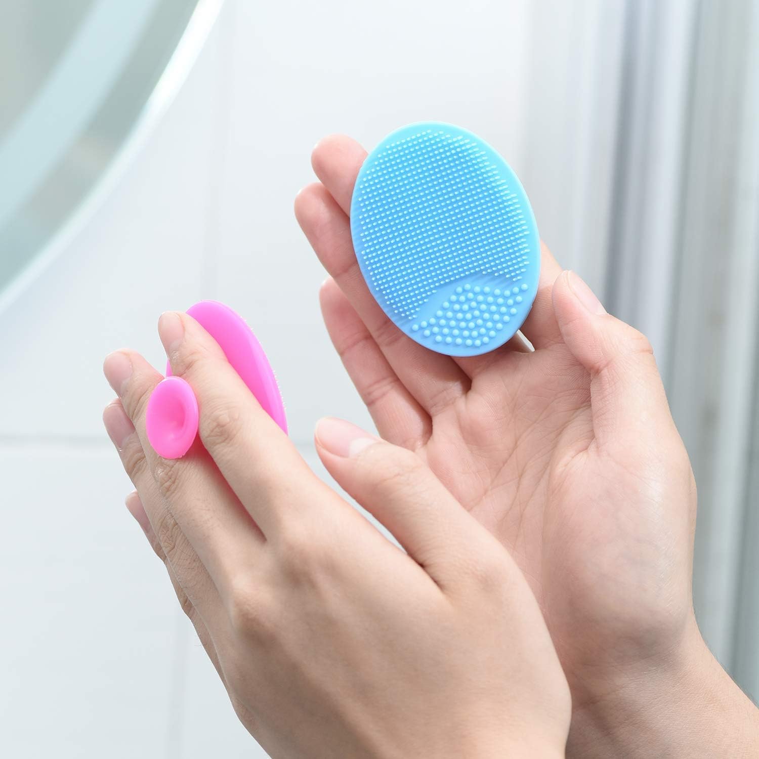 ApLiQ Soft Silicon Body Scrubber for Bathing, Skin Soother Bath Brush, Mini Silicone Scalp Scrubber, Craddle Cap Brush, Kids, Newborn Baby, Toddler Silicone Massage Brush for Cleansing (Pack of 2) - Image 8 thumbnail