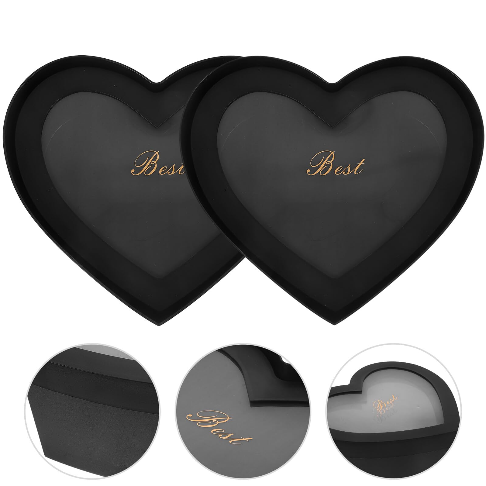 TOPPERFUN 2 Stück Herzförmige Blumen Verpackungsbox mit Fenster Papier PVC Leicht Tragbare Geschenkbox für Valentinstag und Blumenaufbewahrung