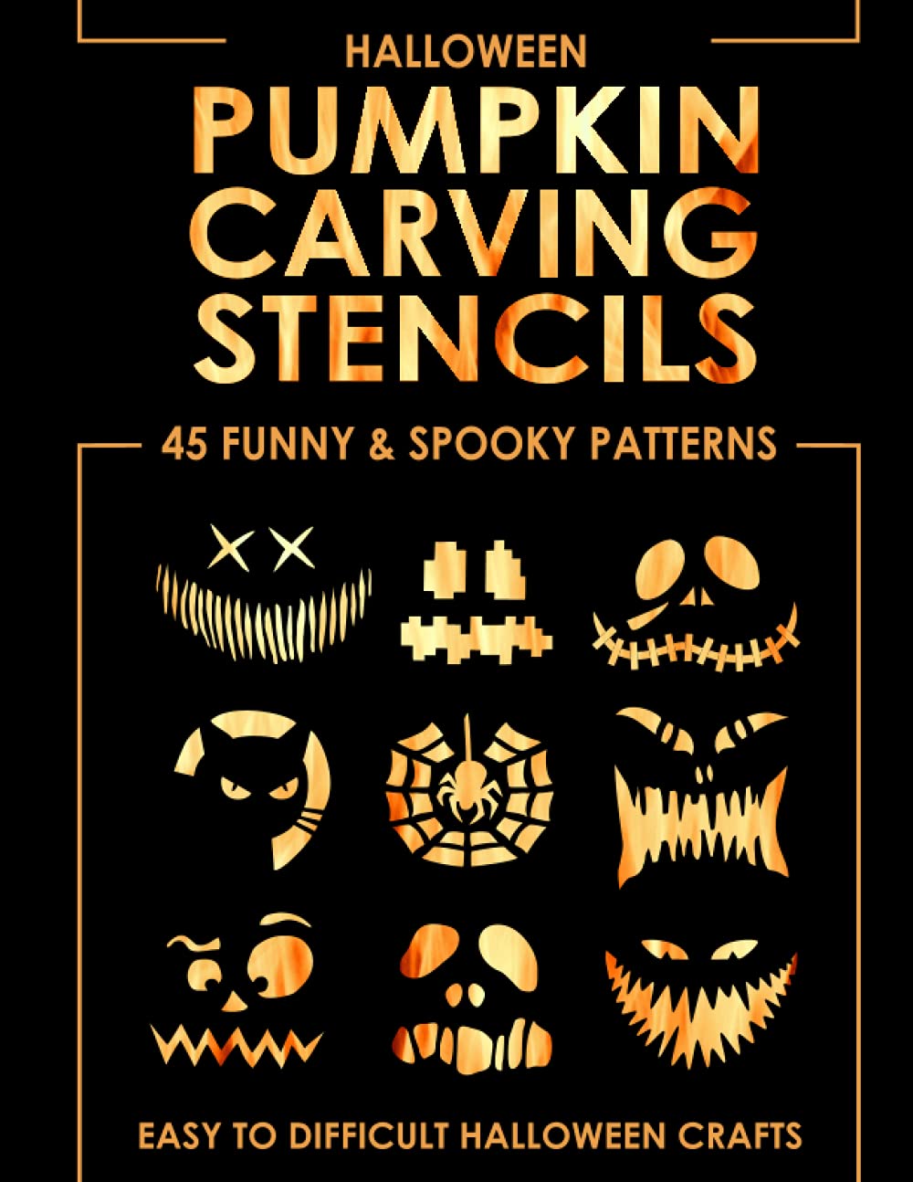 Halloween Pumpkin Carving Stencils: 45 Funny and Spooky Patterns | Easy to Difficult Halloween Crafts For All Ages and Skills